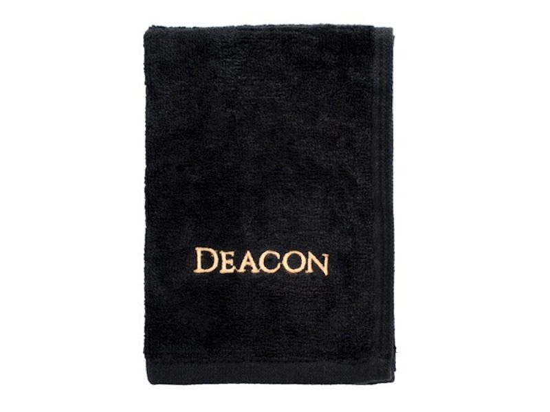 Deacon Towel with Gold Lettering-Black